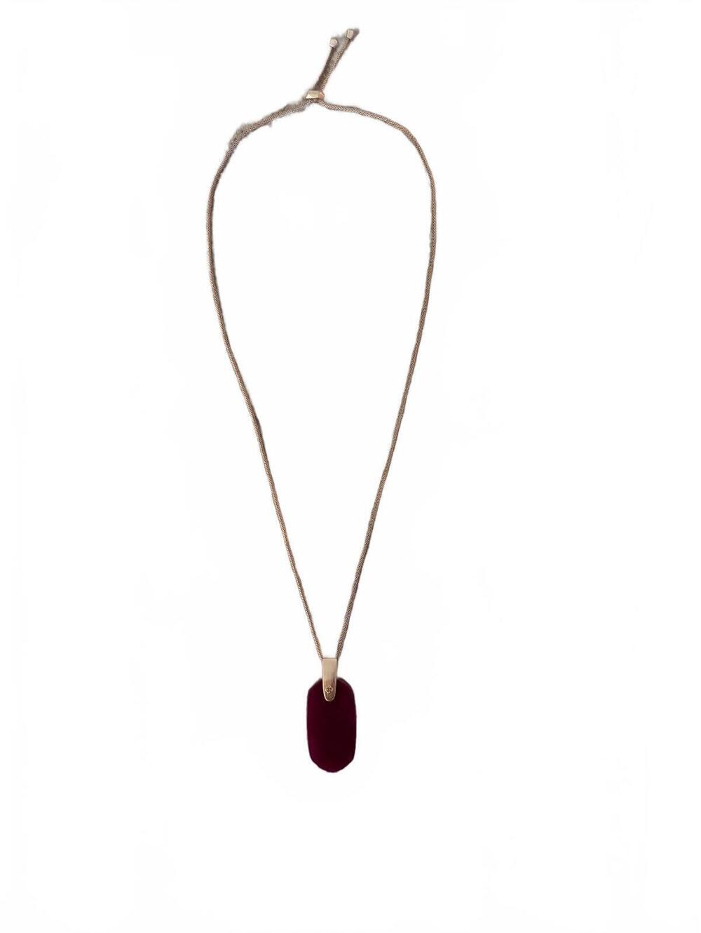 KENDRA SCOTT 14k Rose Gold Plated Inez Maroon Jade Slider Adjustable Necklace